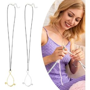 Nbeads 2 PCS قلادة الحياكة البرتغالية القابلة للتعديل ، أداة التحكم في توتر الغزل ، دبوس الحياكة الألمنيوم للحياكة ، البالغين ، مفاهيم الحياكة والكروشيه