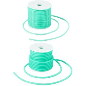 Craftdady 16.4 Yards Hollow Pipe Rubber Cords 2 mm 3 mm Rubber Hollow Tube Cords Knitting Barber Cords for Knitting DIY Craft Jewelry Making Beading Bracelet(Pink)