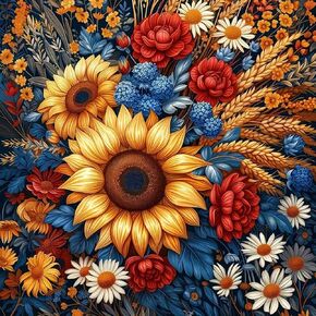 مجموعات الطلاء الماس Acudotr للبالغين ، 5D DIY Sunflower Art Kits للمبتدئين ، مجموعات الطلاء الماس الكاملة لتديين الجدار المنزلي ، 12 × 12 بوصة