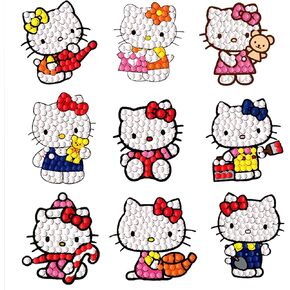 Partzo 9pcs Kitty Diamond Art Painting kits for Kids ، 5D DIY GEM ART ANT
