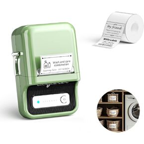 NIIMBOT Label Printer B21 Label Maker Machine with 2Rolls White Tape, 2 Inch Portable Inkless Label Printer for Small Business, Address, Logo, Clothing, Mailing, Candles, Jewelry, Label Maker for Gift