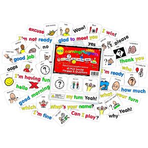 Barker Creek Learning Magnets ، للأطفال ، رمز اتصال الصور مغناطيس الأسماء عالية التردد والكلمات المصاحبة (3005)