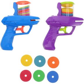 Toyvian Soft Foam Discister للأطفال - 2pcs من الرماة مع أقراص قاذفة 20pcs Flying Saucer للأولاد التفاعلية في الهواء الطلق للتجمعات العائلية بارك بارك بارك بارك