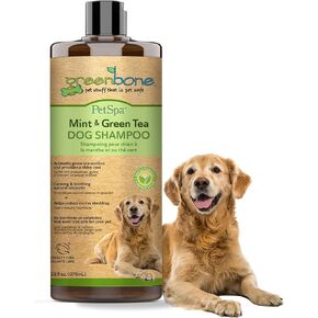 Pet Spa Mint & Green Tea Dog Shampoo - مهدئ ، مهدئ ، حل لطيف للاستمالة ، 33 أوقية ، صيغة آمنة وطبيعية