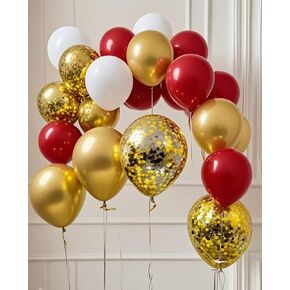 بالون ， 100pcs أحمر ， البالونات البيضاء والذهبية ， أحجام مختلفة في 12 10 5 بوصة ل Rainbow | حزب | ملونة متعددة | عيد ميلاد | Globos Para Fiestas | ساطع