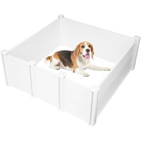 LotFun Whelping Box for Large Breed Dogs 48"x48"x18", PVC Puppy Playpen, Waterproof & Rustproof Whelping Pen, Puppy Whelping Supplies