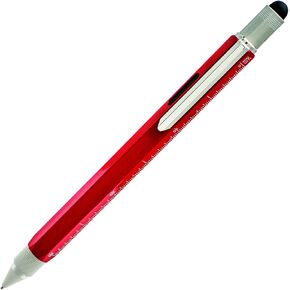 Monteverde USA 9-in-1 الأداة قلم رصاص ميكانيكي باللون الأحمر-قلم رصاص متعدد الوظائف مع القلم ، مفكات ، مسطرة ، وممحاة-مجموعة حصرية هدية رائعة للمهندسين