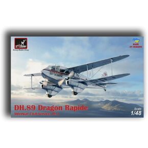 Armory AR -48005 1/48 طراز مجموعة طراز DH.89 Dragon Rapide - Server Haul Airliner Service Pt.1 - Railway Air Services ، Gray