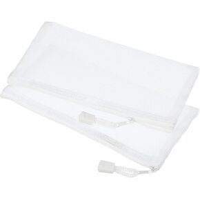 أكياس السوستة Meccanixity Mesh ، A6 Nylon Zip Pouch Pencil Case Mobicets للاطلاع على ملحقات Office ، حزمة بيضاء 6