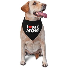 أنا أحب أمي أمهات الكلب باندانا ، محتملة Prop Pet Pet Scarf Lovers لمحبي الكلاب ، هدايا أمي (أبيض)