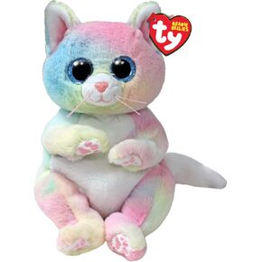 Ty Beanie Bindies - Jenny The Multicolored Kinten مع عيون زرقاء لامعة ، والحيوانات الفخمة الأصلية مع بطن ناعم 20 سم - T41291