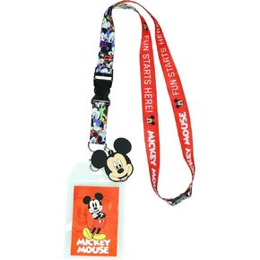 يبدأ Disney Mickey Mouse Fun هنا الحبل مع حامل شارة الهوية و 2 بوصة ميكي سحر