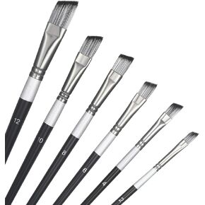 6 PCS فرش الطلاء الزاوية ضبط بزاوية فرشاة الطلاء طويلة مقبض مقبض طويل مضاد للشفاء من نايلون الشعر الاصطناعية زاوية فرشاة فرشاة فرشاة للمبتدئين والمحترفين الفنان