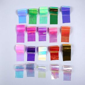 angwang Reflective Papers,20Pc Shiny Magic Color Aurora AB Effect Reflective Papers DIY Epoxy Resin Jewelry Fillings Resin Mold Jewelry DIY A#