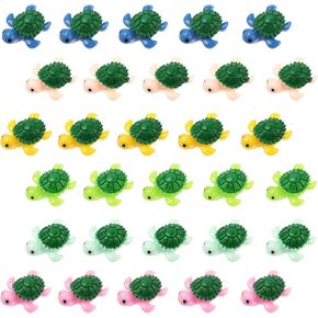 30pcs Mini Resin Turtles, Tiny Turtles for Crafts Miniature Little Sea Turtle Figurines Cute Small Animals Figure to Hide for Garden Micro Landscape DIY Dollhouse Decorations Hidden Game