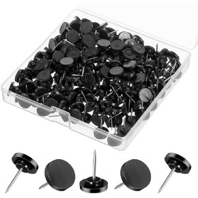 Sibba 200 Pcs Push Pins Picture Hanger Hooks Thumb Tacks Black Push Pins Cork Board Tacks Picture Photo Hanging Pins Reusable Metal Thumbtacks Home Decor Pin for Office Home Decorative