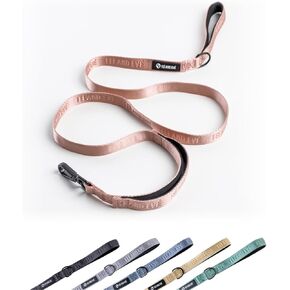 2025 New Edition, Fei and Eve Heavy Duty Dog Leash with Reinforced Swivel Hook, 6 Comfortable Padded Handles, Chew Proof, Suitable for Large, Medium and Small Breed Dogs - 4FT - Champagne
