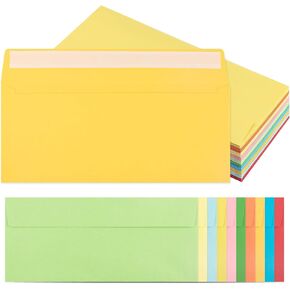 50 PCS #10 Business Envelopes, Colored Envelopes Self Seal Standard Envelopes, Adhesive Standard Envelopes for Office Checks, Business, Letter Mailing Invoices(4.13 x 9.49 Inches)