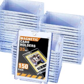 100CT Magnetic Card Assort لبطاقات التداول ، 35pt حامل بطاقات اللمس ، وحماية الأشعة فوق البنفسجية من البلاستيك الصلب ، وحالة بطاقة العرض للبطاقة الرياضية ، وحاملي بطاقات البيسبول ، وبطاقة كرة القدم ، واللعبة ، والبطاقات (100 حزمة)