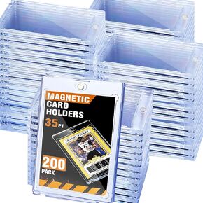 300ct Magnetic Card Holder for Trading Cards,35pt One Touch Card Holder,UV Protectors Hard Plastic,Display Card Case,Baseball Cards Holder for Sports,Football,Game,MTG (300 PACK) in Kuwait