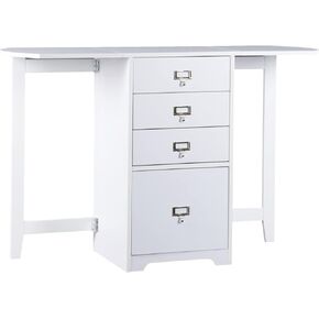 SEI Furniture Fold-Out Organizer Convertible Desktop Craft Desk, White