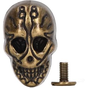 PSSOPP 50PCS مسمار برشام الجمجمة العتيقة ، DIY Punk Metal Skull Rapid Rivet Disrodative Stud for Leather Crafts (البرونز)