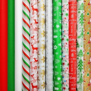 100 PCS عيد الميلاد ورقة أنسجة لأكياس الهدايا 20 "× 20" ، Aorzit عيد الميلاد ورق الأنسجة ورقة تنوع 10 تصميم لأكياس الهدايا عيد الميلاد DIY الحرف ديكور العطلات التغليف الإمداد