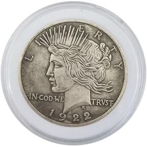 1922 عملة سلام الدولار مع قضية عرض ، Liberty American Liberty Coin United States America Coin Coin Freedlica