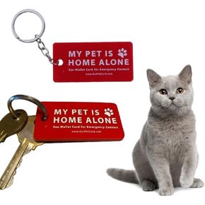 Dog Cat هي بطاقة الطوارئ في المنزل وحدها في حالة طوارئ وعلامات رئيسية مع طوارئ الاتصال بطاقات الاتصال بالحيوانات الأليفة طوارئ الاتصال بتعريفات المعرف وملحقات ذوي الياقات (RED)