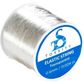 0.6mm Elastic Bracelet String Cord Stretch Clear Cord for DIY Bracelet Making, Crystal String for Pony Beads, Friendship Bracelets and Jewelry Making Stretchy Bracelet Making Transparent