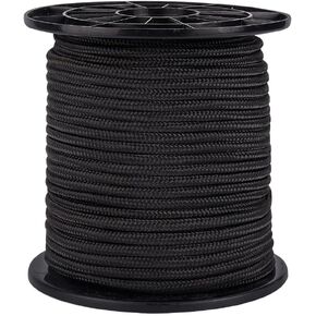 PH PandaHall 6mm Parachute Cord 54 Yards Nylon Rope Black para Cord Blinds String Braided Lift Shade Cord Plant Cord for Camping Clothsline Windows Repair Gardening Hiking Outdoor Activities