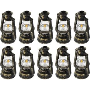 NOLITOY 40 Pcs Mini Kerosene Lamp Retro Oil Lamp Kerosene Light Decor Halloween Ornaments Lantern Dollhouse Lights Led Decor Miniature Lamps Dollhouse Furniture Toy Modeling Plastic Crafts