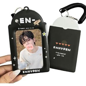 Kpop ENHYPEN Photocard Holder Black Minimalist Card Sleeve Simple Card Cover Suitable for Storing 3~3.5 in Celebrity Album Cards (En) in Kuwait