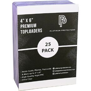4 "× 6" Toploaders (25-Count) أصحاب جامدة للبطاقات البريدية والصور والوثائق والتذكارات والأكمام البلاستيكية الصلبة الممتازات الممتلكات