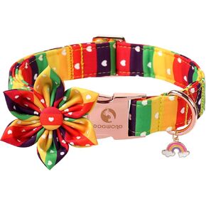 DOGWONG American Flag Dog Collar, 4 of July Dog Bow Collar Heavy Duty Adjustable Patriotic Dog Collar with Bowtie for Small Dogs