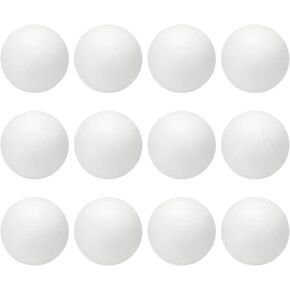 PATIKIL 1.5 Inches Craft Foam Balls, 12 Pcs Round Polystyrene Foam Balls for DIY Projects Arts and Crafts Supplies, White