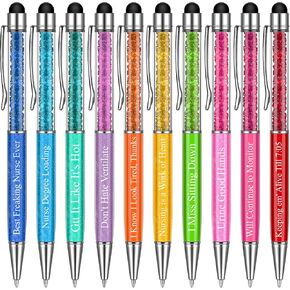 BBTO 10 Pieces Funny Nurse Pens for Work Black Ink Nursing Appreciation Gifts Ballpoint Pens Bulk for Nurse Doctor Teachers Students Women Men
