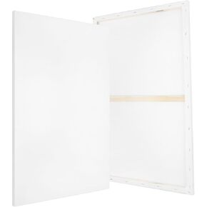 قماش تمدد Patikil ، 2 pcs 48 "× 24" قماش مستطيل لطلاء ألواح قماش القطن الفارغ الفار