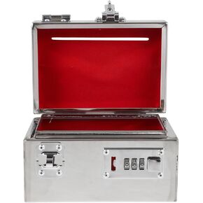 TOYANDONA Piggy Bank for Adults, Stainless Steel Password Reusable Safe Bank Metal Money Saving Box with Combination Lock Unbreakable Money Saving Box for Cash Saving