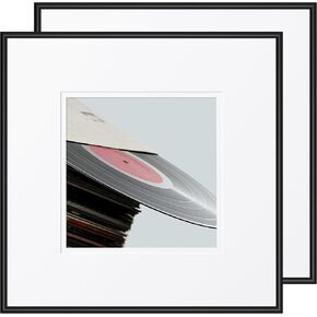 eletecpro 12.5x12.5 Black Record Frame, Sturdy and Lightweight, PVC Album Frame Made to Display Vinyl Records, Home Decor LP Record Frame for Wall Easy to Hang Suit to 12x12 LP Covers, 4 Pack