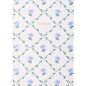 Laura Ashley Premium Fabric Hardcover Writing Journal with Pen | 256 صفحة مبطنة | تصميم الأزهار الأنيق | مثالي للمذكرات والملاحظات وإعطاء الهدايا (الأزرق-A5-6-X-8 بوصات)
