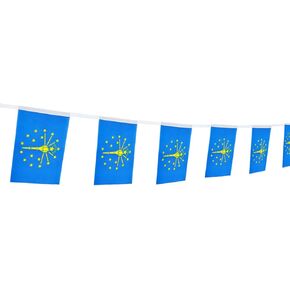 100 Feet Indiana State Flag,Pennant Flags Banner String,Party Decorations For Grand Opening,Party Decorations,Indoor and outdoor flags,For School Event,Sport Events,Festival(Indiana)