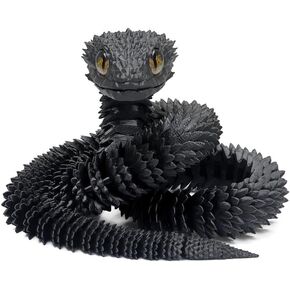 30 Inch 3D Printed Snake - Movable Articulated Snake, Perfect 3D Printed Animals for Educational Toys! Must-Have Toys for Kids and Collectors, Home Office Executive Desk Decor (Noctilucent Rainbow)