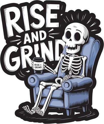 STICKY DUDE Coffee Sticker, Death Before Decaf Sticker, 4 inches - Yeti Cup Vinyl Waterproof Sticker Decal Car Laptop Wall Window Bumper Sticker in Saudi Arabia