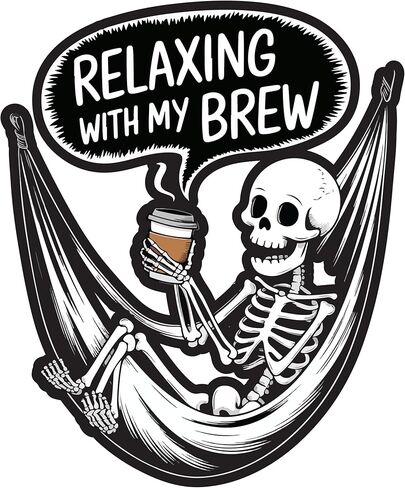STICKY DUDE Coffee Sticker, Death Before Decaf Sticker, 4 inches - Yeti Cup Vinyl Waterproof Sticker Decal Car Laptop Wall Window Bumper Sticker in Saudi Arabia