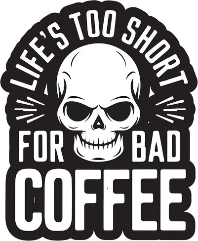 STICKY DUDE Coffee Sticker, Death Before Decaf Sticker, 4 inches - Yeti Cup Vinyl Waterproof Sticker Decal Car Laptop Wall Window Bumper Sticker in Saudi Arabia