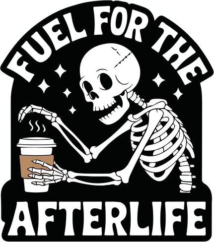 STICKY DUDE Coffee Sticker, Death Before Decaf Sticker, 4 inches - Yeti Cup Vinyl Waterproof Sticker Decal Car Laptop Wall Window Bumper Sticker in Saudi Arabia