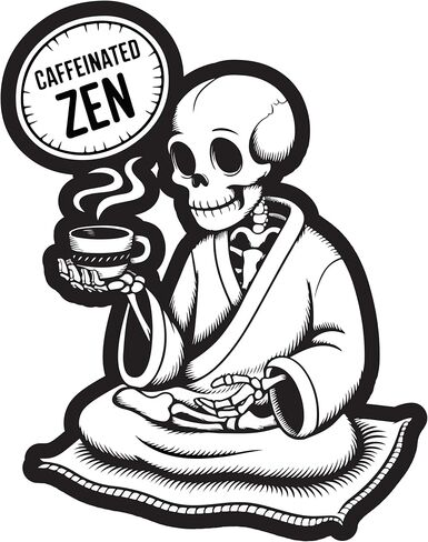 STICKY DUDE Coffee Sticker, Death Before Decaf Sticker, 4 inches - Yeti Cup Vinyl Waterproof Sticker Decal Car Laptop Wall Window Bumper Sticker in Saudi Arabia