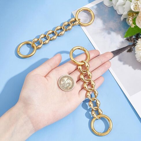 UNICRAFTALE 2Pcs 5.77" Purse Strap Extenders with Spring Clasps Bag Extender Chain Purse Extender Chain Purse Extender Replacement Accessory Bag Chain Straps for Purse Clutch Handbag Supplies in Saudi Arabia