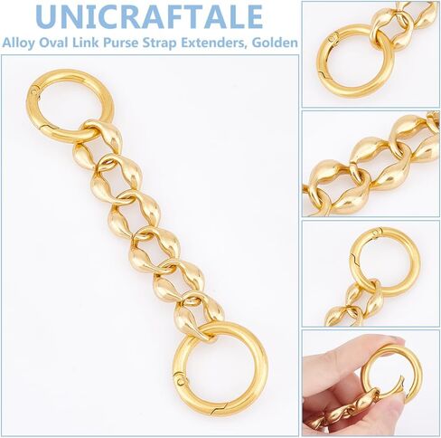 UNICRAFTALE 2Pcs 5.77" Purse Strap Extenders with Spring Clasps Bag Extender Chain Purse Extender Chain Purse Extender Replacement Accessory Bag Chain Straps for Purse Clutch Handbag Supplies in Saudi Arabia